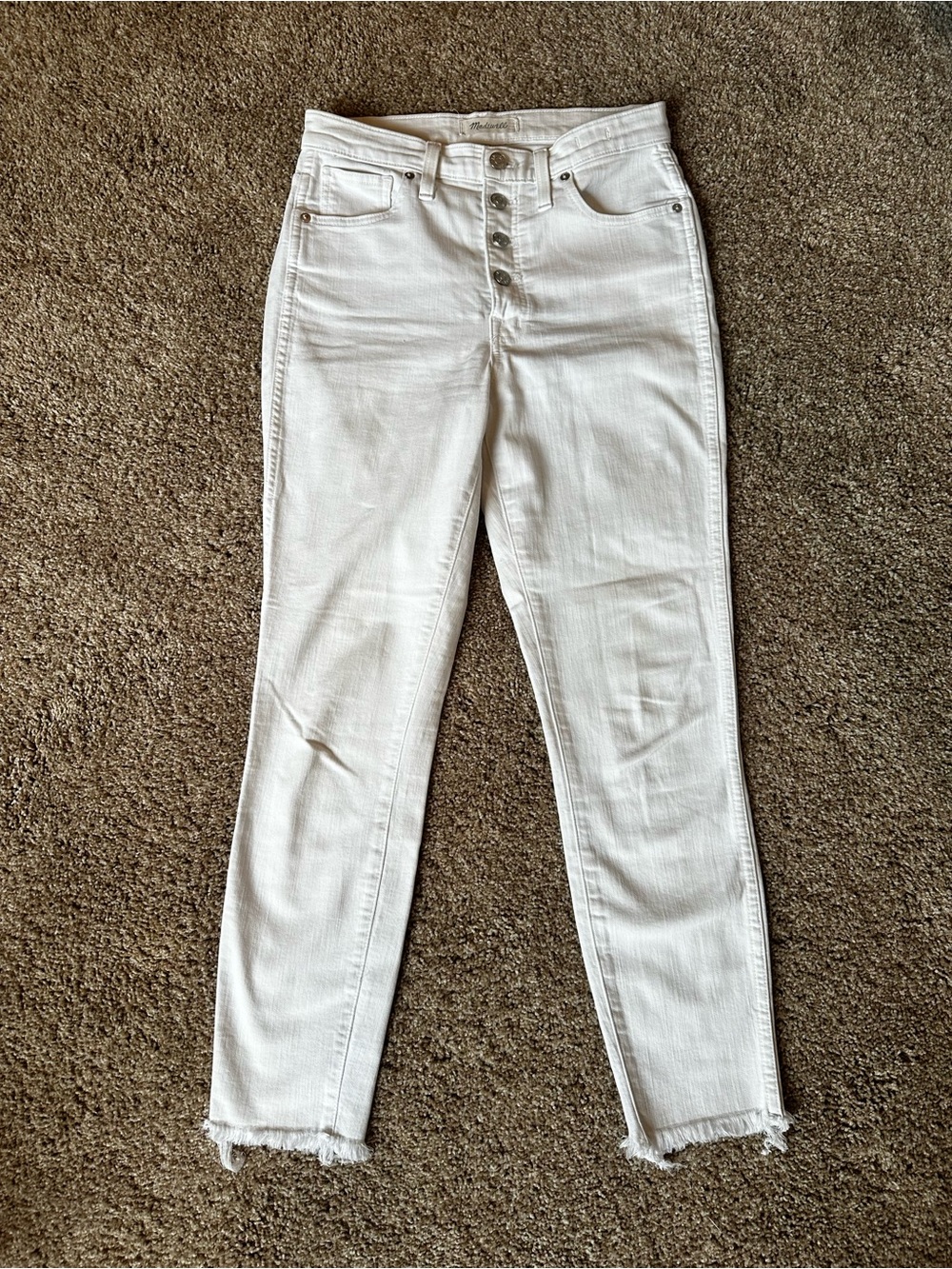 Madewell White High-Rise Crop Jeans